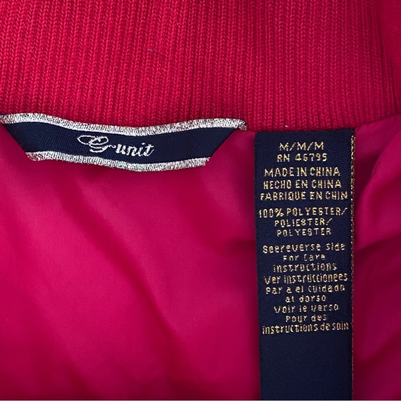 G-Unit Faux Fur Trim Hooded Long Sleeves Gold & Red Puffer Jacket Girl’s Size M - Picture 12 of 15